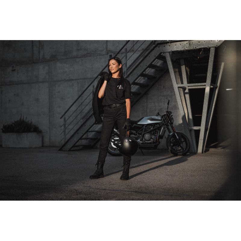 Ženske kavbojke PANDO MOTO Kissaki Arm Black Motorcycle Jeans razprodaja