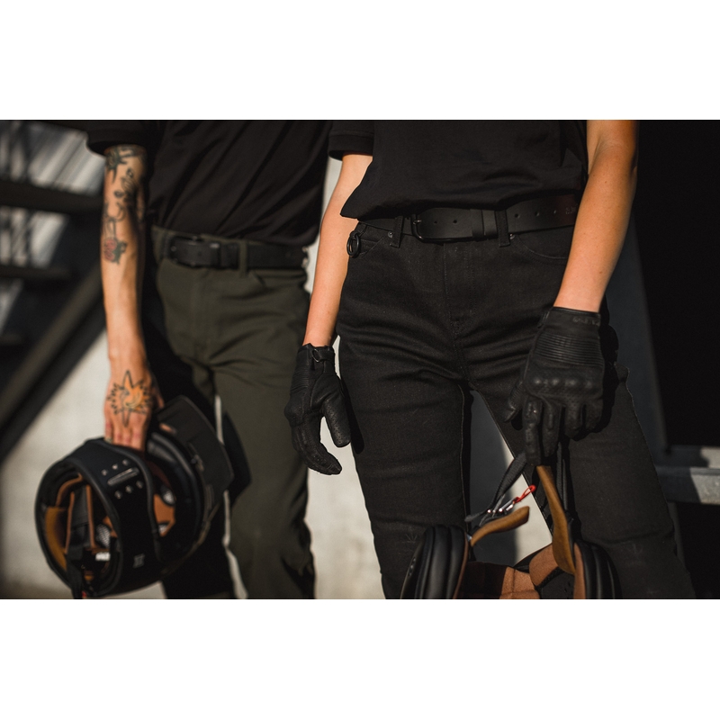 Ženske kavbojke PANDO MOTO Kissaki Arm Black Motorcycle Jeans razprodaja