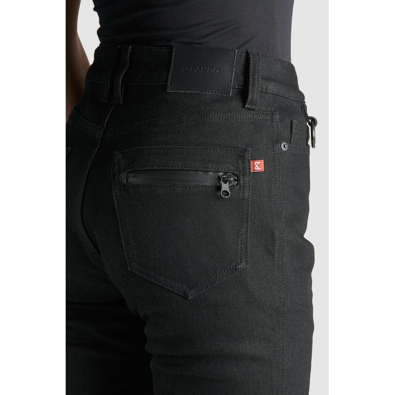 Ženske kavbojke PANDO MOTO Kissaki Arm Black Motorcycle Jeans razprodaja