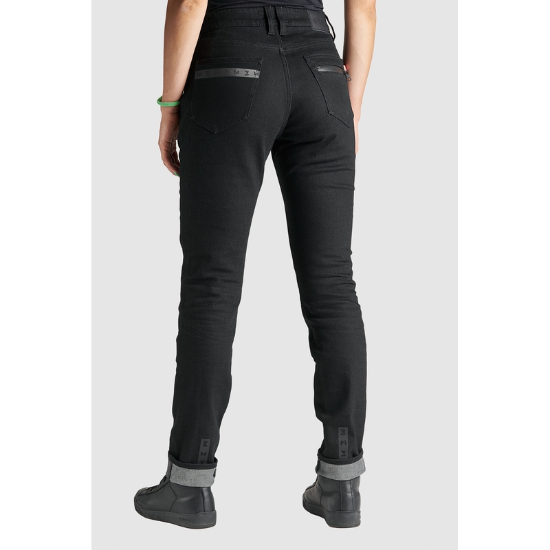 Ženske kavbojke PANDO MOTO Kissaki Arm Black Motorcycle Jeans razprodaja
