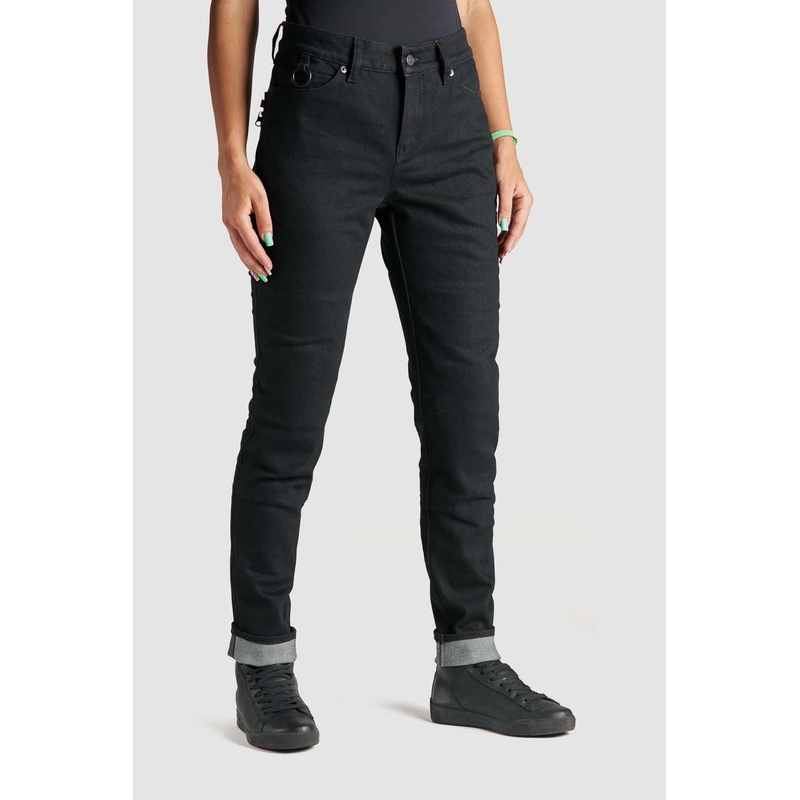 Ženske kavbojke PANDO MOTO Kissaki Arm Black Motorcycle Jeans razprodaja