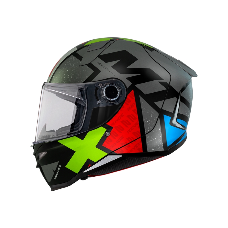 MT FF110 Revenge 2 Light sivo-rdeče-zelena integralna motoristična čelada