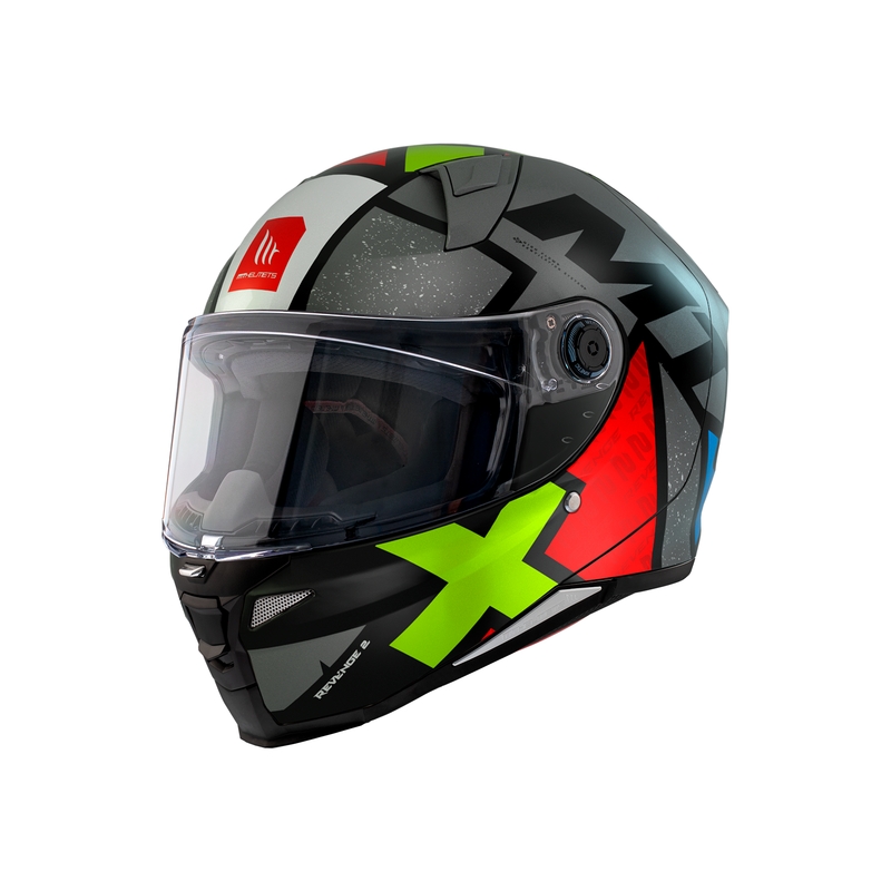 MT FF110 Revenge 2 Light sivo-rdeče-zelena integralna motoristična čelada