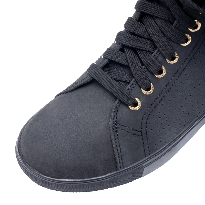 Rebelhorn Tramp II Black and Gold Motorcycle Boots za ženske