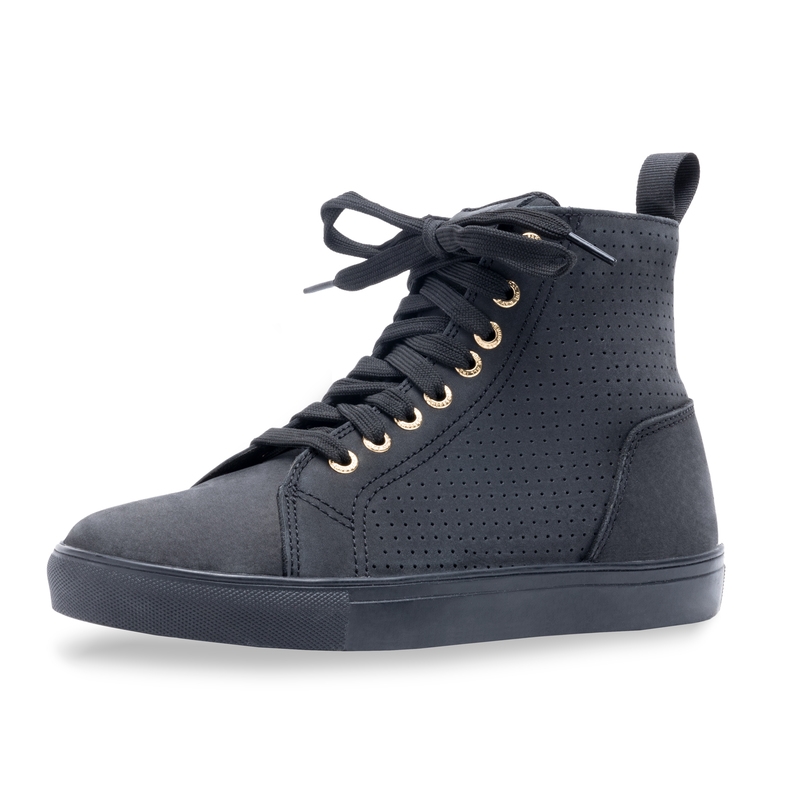 Rebelhorn Tramp II Black and Gold Motorcycle Boots za ženske