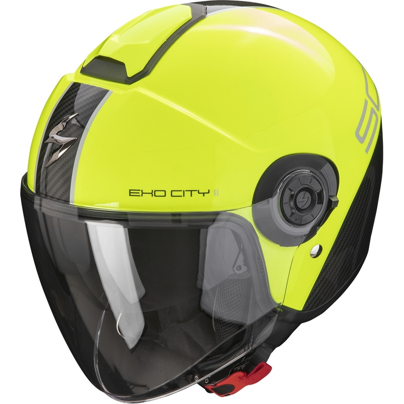 Odprta čelada Scorpion EXO-CITY II Carbo fluo rumeno-črna