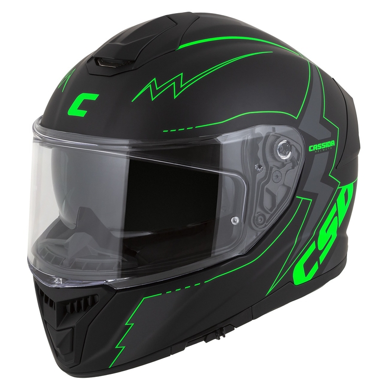 Integral motoristična čelada Cassida Integral GT 2.1 Flash black-fluo green-grey