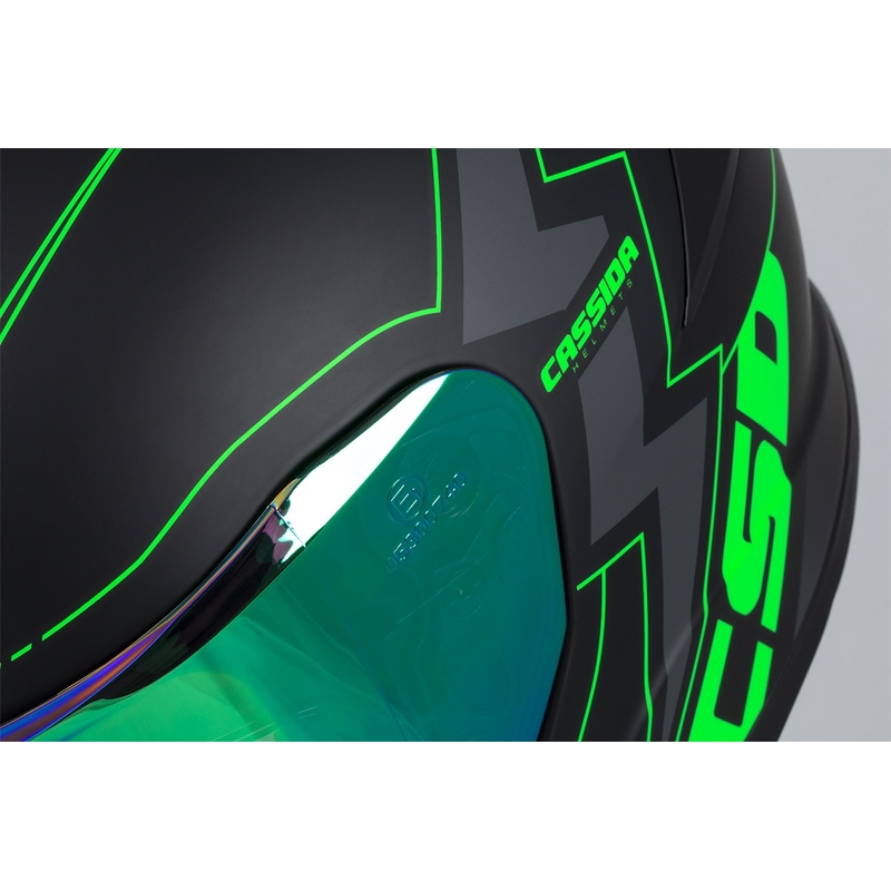 Integral motoristična čelada Cassida Integral GT 2.1 Flash black-fluo green-grey