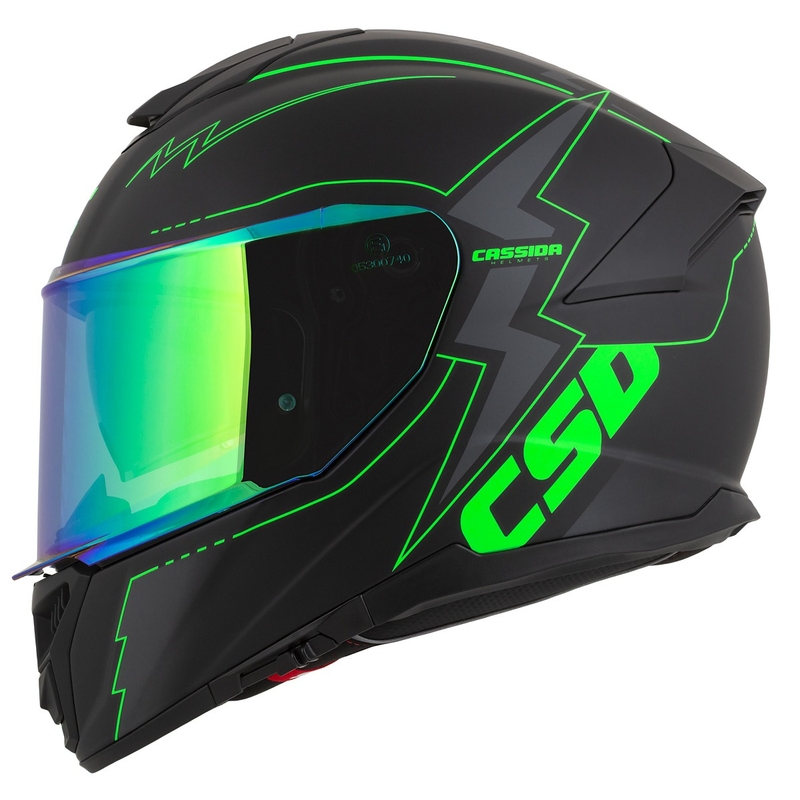 Integral motoristična čelada Cassida Integral GT 2.1 Flash black-fluo green-grey