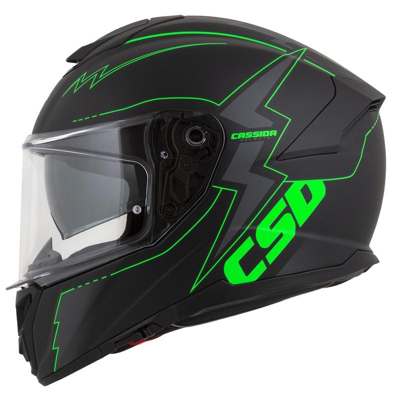 Integral motoristična čelada Cassida Integral GT 2.1 Flash black-fluo green-grey