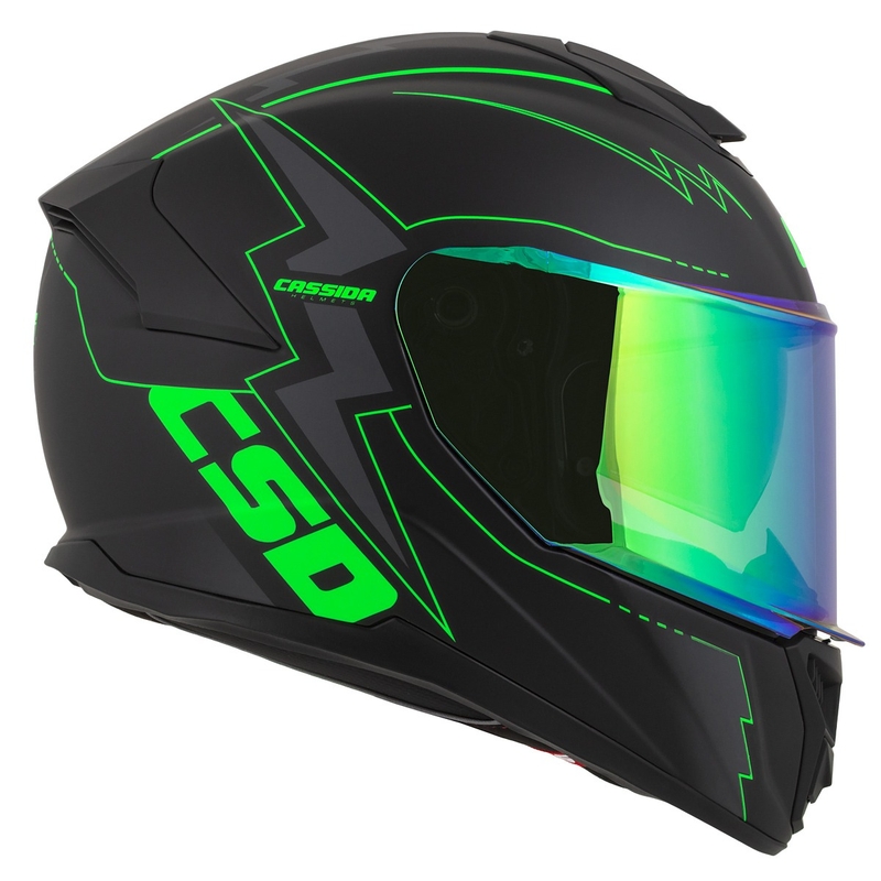 Integral motoristična čelada Cassida Integral GT 2.1 Flash black-fluo green-grey