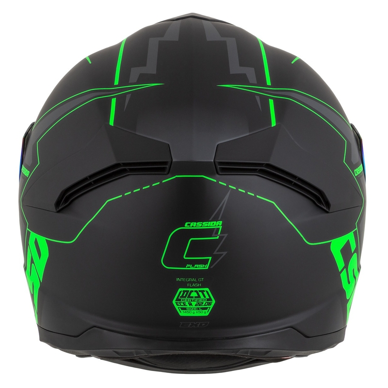Integral motoristična čelada Cassida Integral GT 2.1 Flash black-fluo green-grey
