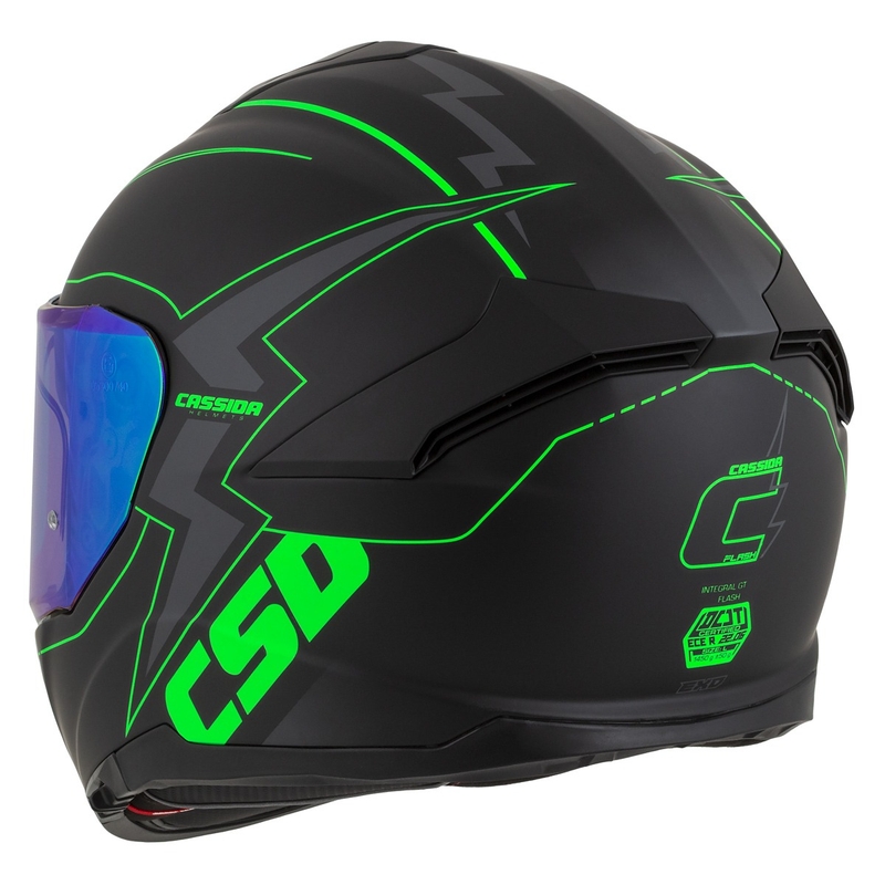 Integral motoristična čelada Cassida Integral GT 2.1 Flash black-fluo green-grey