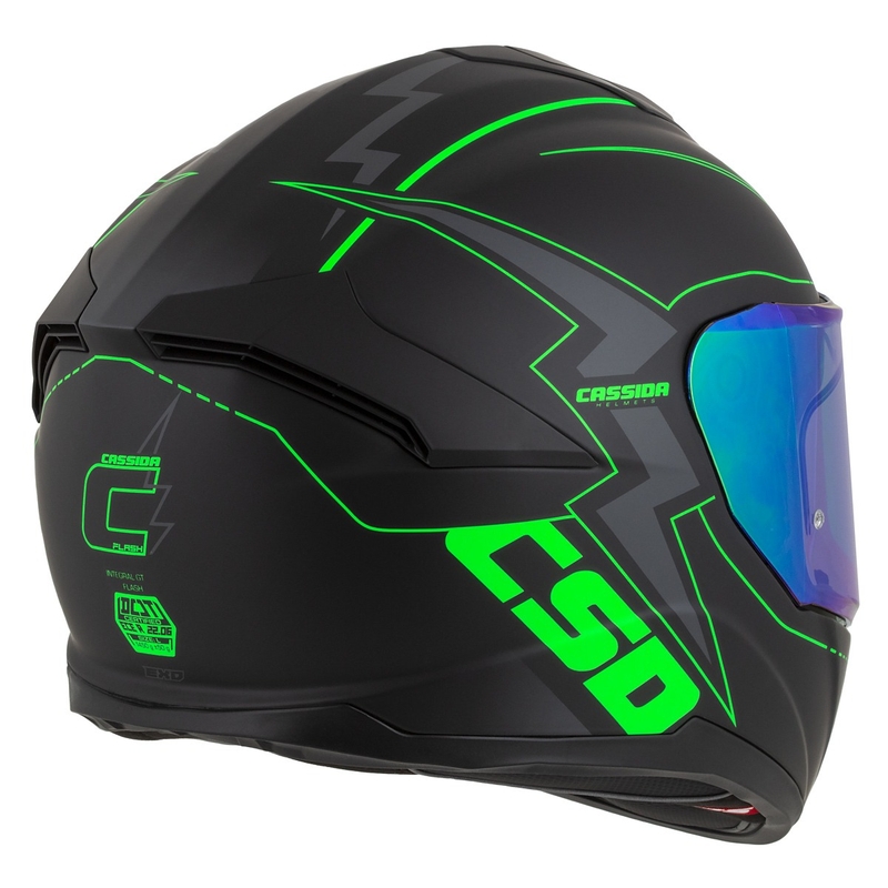 Integral motoristična čelada Cassida Integral GT 2.1 Flash black-fluo green-grey