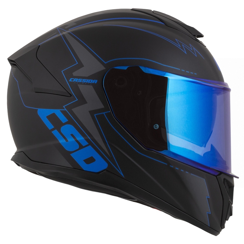 Integral motoristična čelada Cassida Integral GT 2.1 Flash črna-modra-siva
