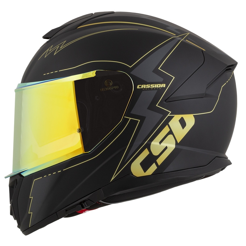 Cassida Integral GT 2.1 Flash črno-zlato-siva motoristična čelada