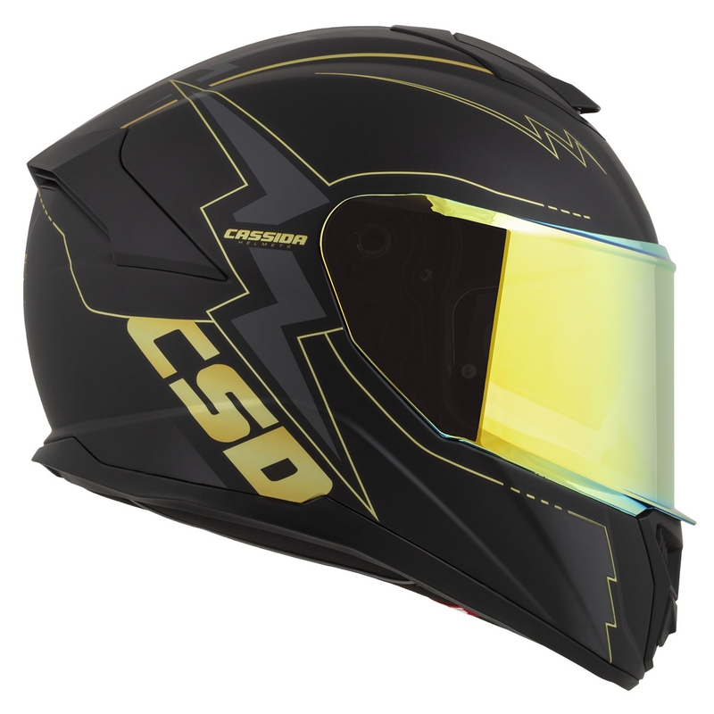 Cassida Integral GT 2.1 Flash črno-zlato-siva motoristična čelada