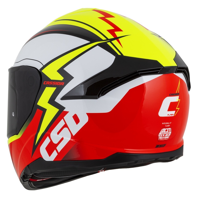 Integral motoristična čelada Cassida Integral GT 2.1 Flash fluo rumeno-rdeče-črno-bela