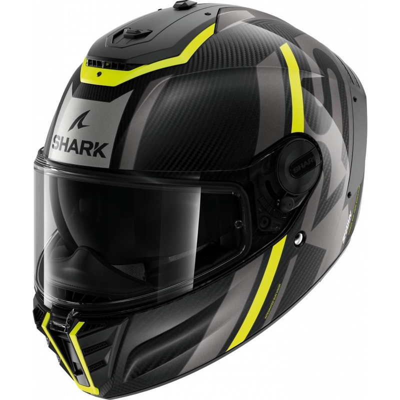 Integralna motoristična čelada SHARK SPARTAN RS Carbon Shawn črno-sivo-fluo rumena