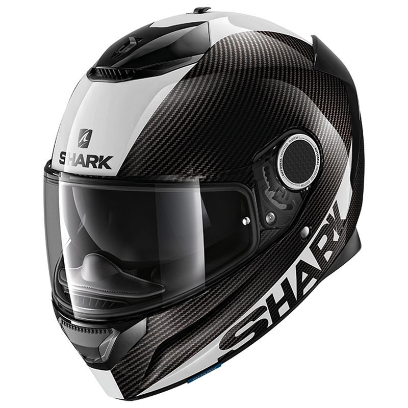 SHARK Spartan Spartan Carbon Skin 1.2 črno-bela integralna motoristična čelada