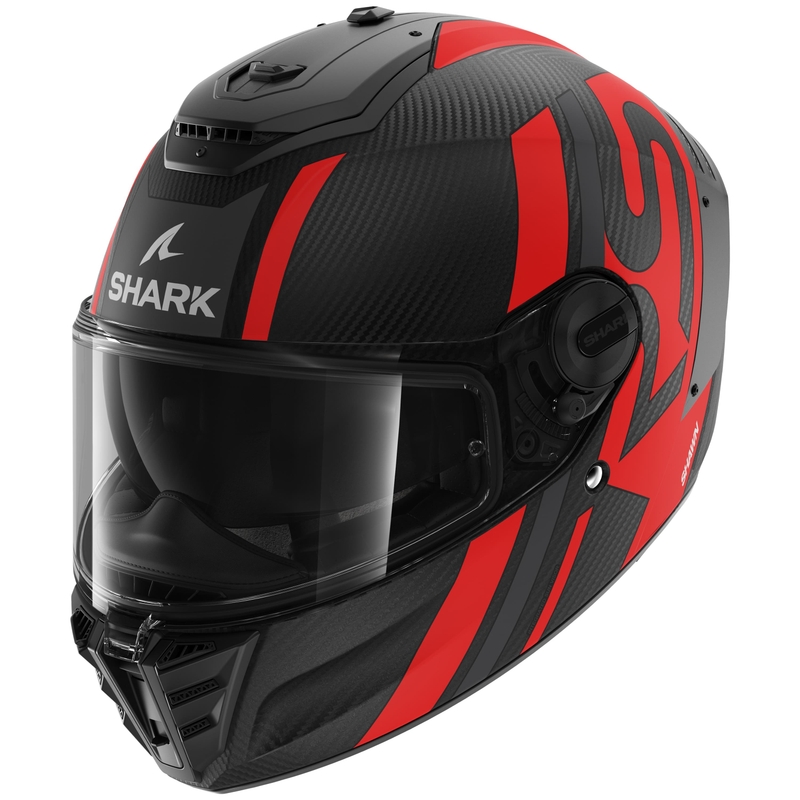 Integralna motoristična čelada SHARK SPARTAN RS Carbon Shawn Mat črno-rdeča