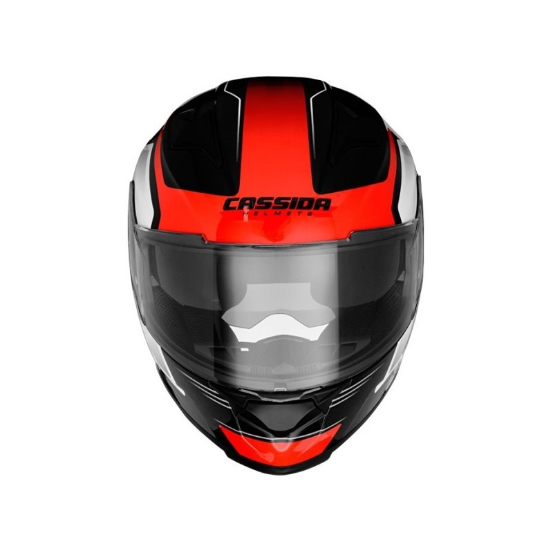 Motoristična čelada Cassida Apex Fusion black-white-fluo red - razred II
