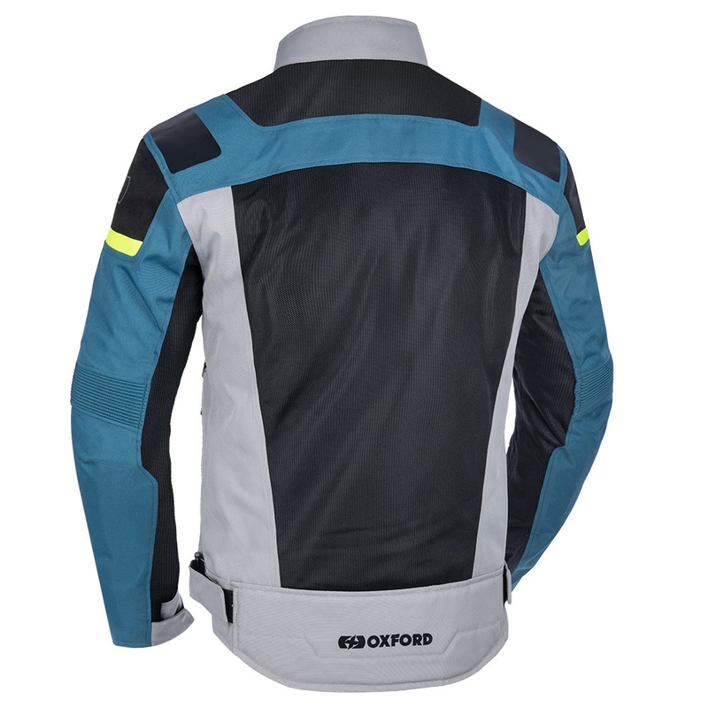 Oxford Dakar D2D Air srebrno-modro-fluo rumena motoristična jakna