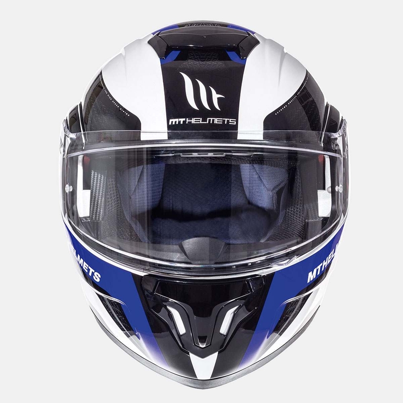Motociklistična čelada MT Atom Tarmac belo-črno-modra - razred II