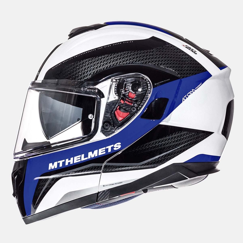 Motociklistična čelada MT Atom Tarmac belo-črno-modra - razred II