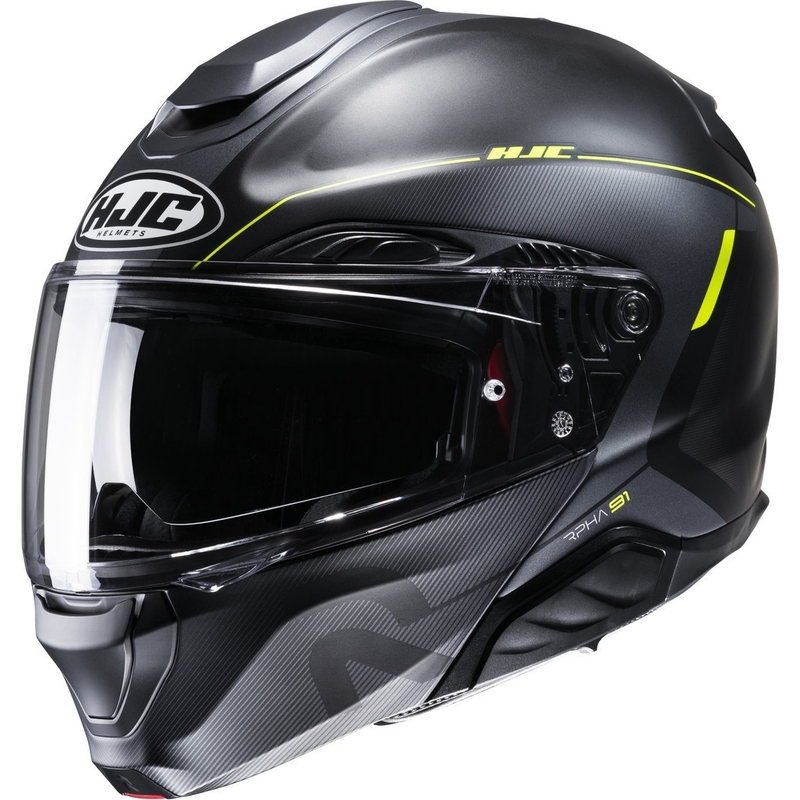 HJC RPHA 91 Combust MC3HSF črno-fluo rumena prevračalna motoristična čelada