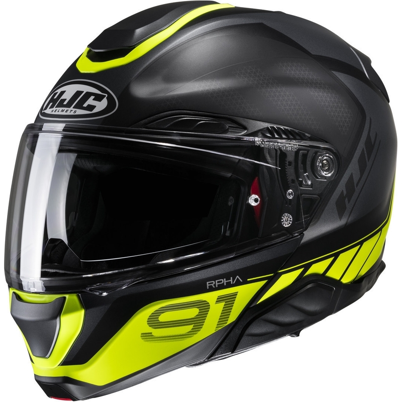 Motoristična čelada HJC RPHA 91 Rafino MC3HSF črno-fluo rumena