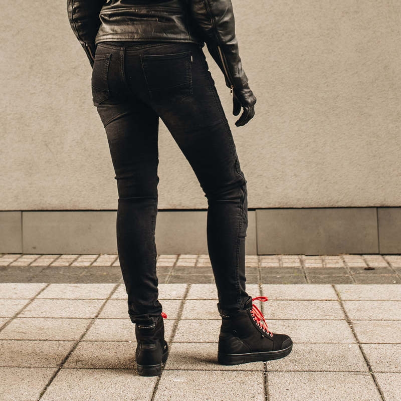Ženske hlače Ozone Agness II Black Motorcycle Jeans