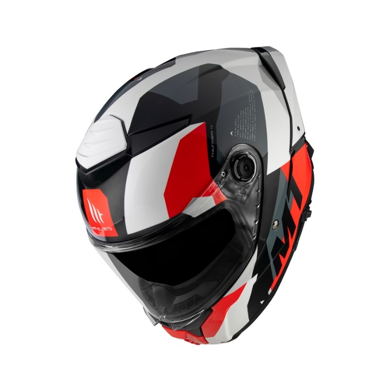 MT FF118SV Thunder 4 SV Fade rdeče-bela-siva-črna integralna motoristična čelada