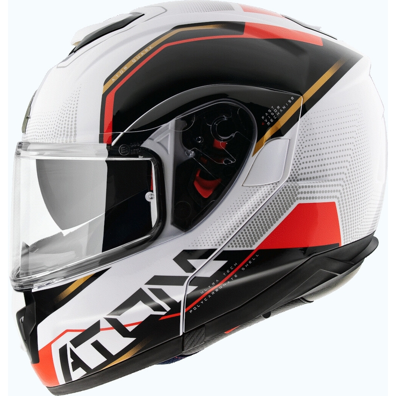 MT Atom SV Quark B5 rdeče-črno-bela motoristična čelada
