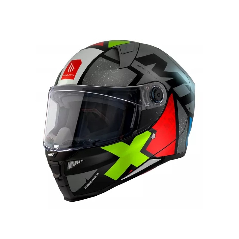 MT FF110 Revenge 2 Light sivo-rdeče-zelena integralna motoristična čelada
