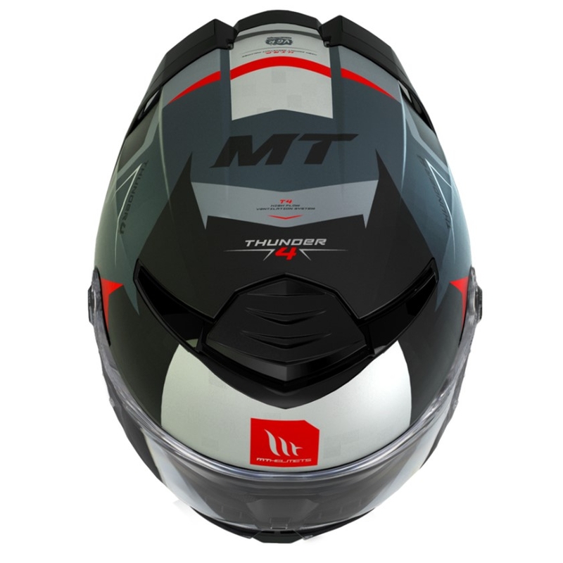 MT Thunder 4 SV Exeo črno-sivo-rdeča integralna motoristična čelada
