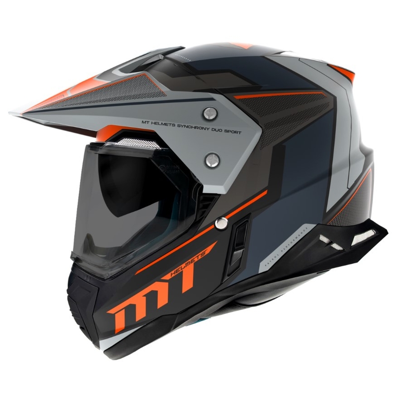 Enduro čelada MT Synchrony Duo Sport SV Patrol B4 oranžno-siva