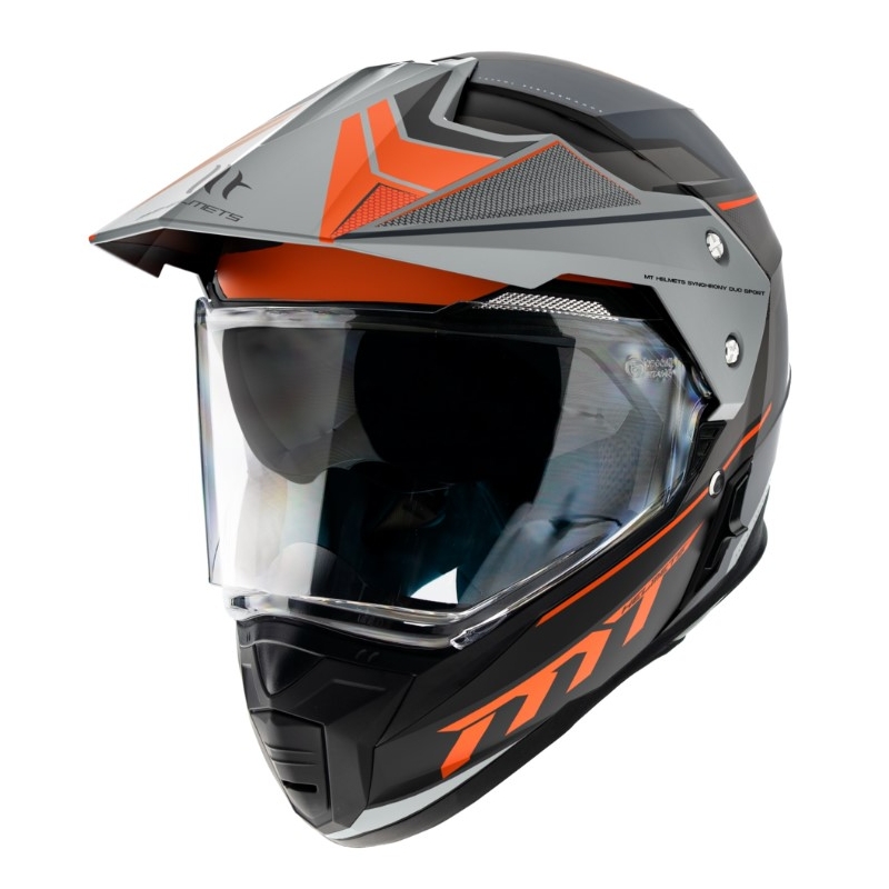 Enduro čelada MT Synchrony Duo Sport SV Patrol B4 oranžno-siva