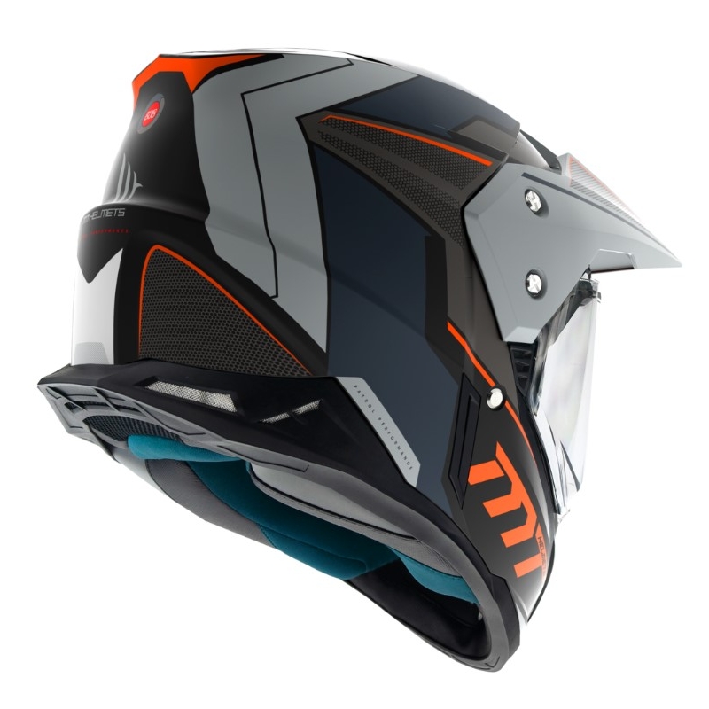 Enduro čelada MT Synchrony Duo Sport SV Patrol B4 oranžno-siva