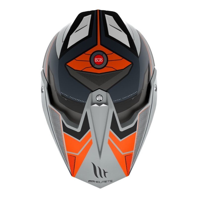 Enduro čelada MT Synchrony Duo Sport SV Patrol B4 oranžno-siva