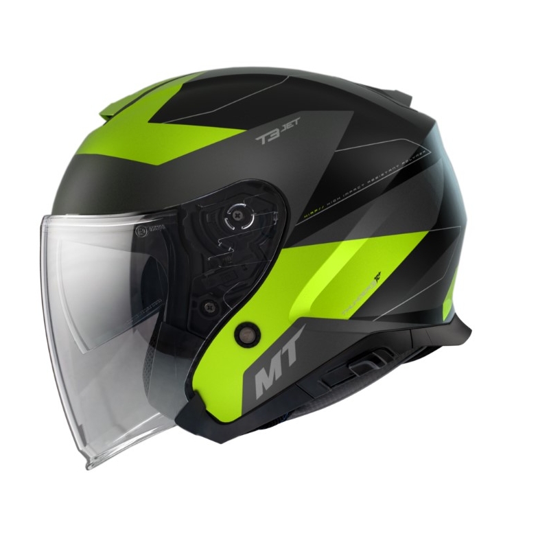 MT Thunder 3 SV Jet Cooper Black-Grey-Fluo Yellow Odprta motoristična čelada razprodaja
