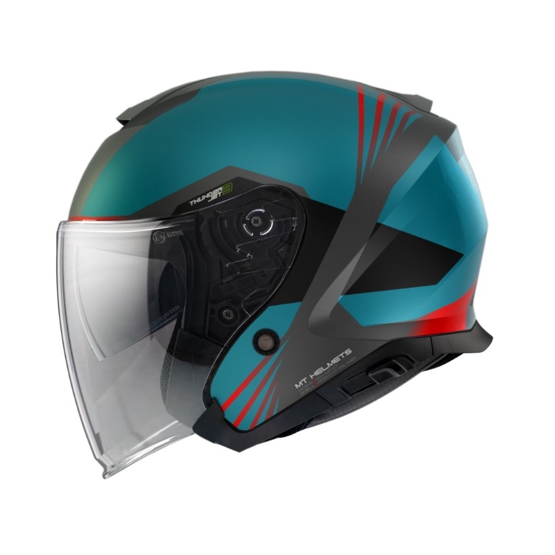 MT Thunder 3 SV Jet Stargate A2 Odprta motoristična čelada črno-sivo-modra razprodaja