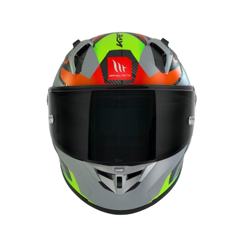 MT FF103PLUSC KRE+ Carbon Projectile D2 rdeče-zeleno-siva integralna motoristična čelada
