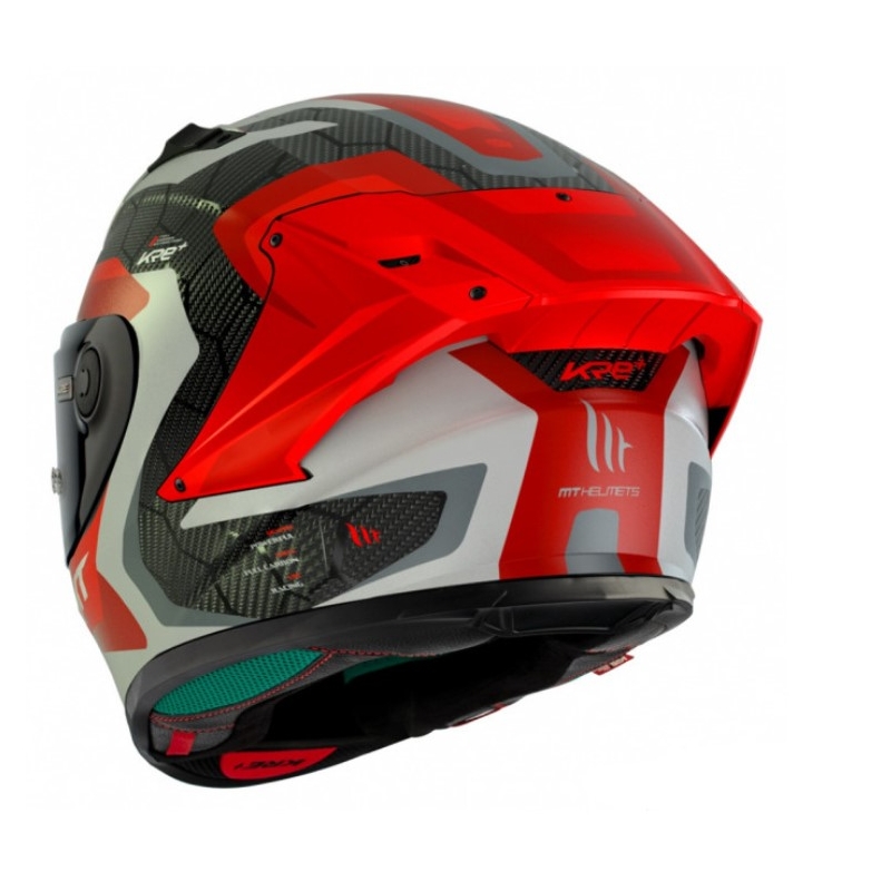MT KRE+ Carbon Močna sivo-rdeča integralna motoristična čelada