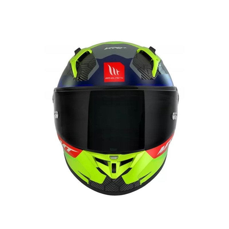 MT KRE+ Carbon Powerful fluo rumeno-modra integralna motoristična čelada