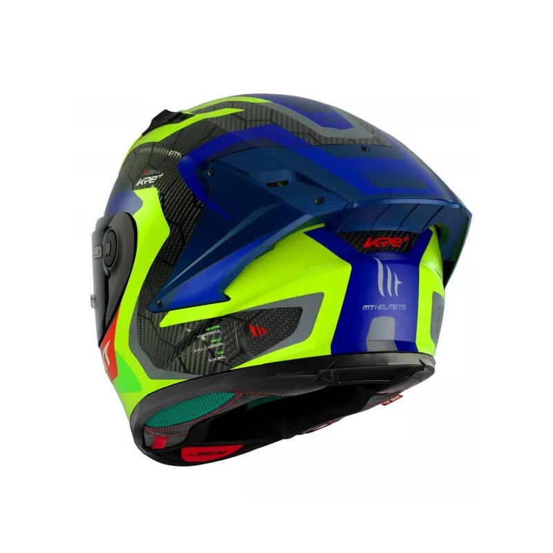 MT KRE+ Carbon Powerful fluo rumeno-modra integralna motoristična čelada
