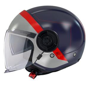Odprta motoristična čelada MT Viale SV 68 Enote D7 sivo-rdeče-modra