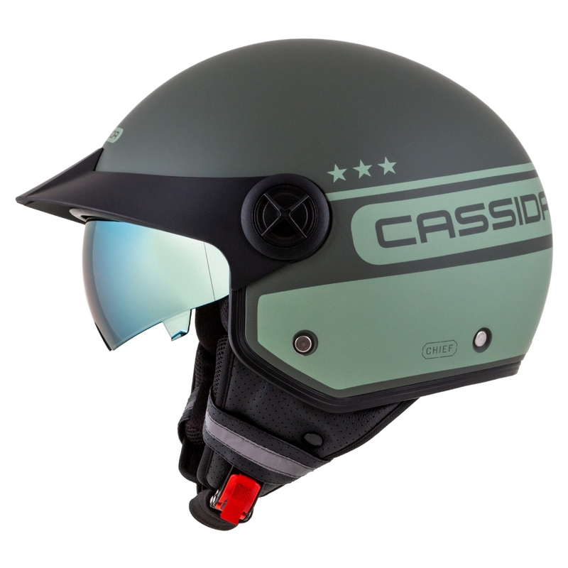 Cassida Handy Plus Chief odprta motoristična čelada zelena