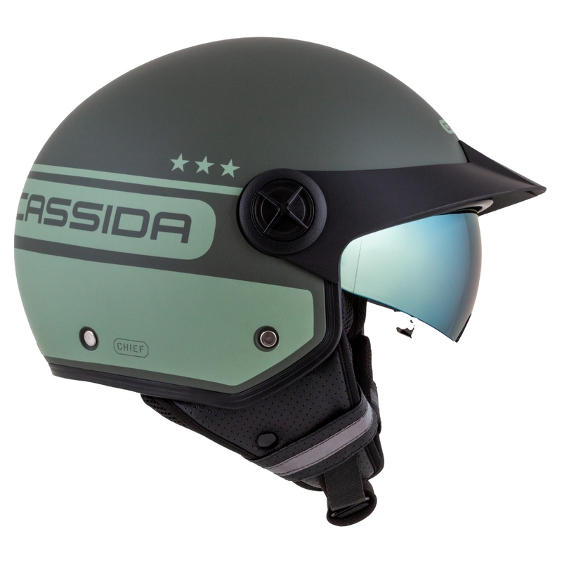 Cassida Handy Plus Chief odprta motoristična čelada zelena