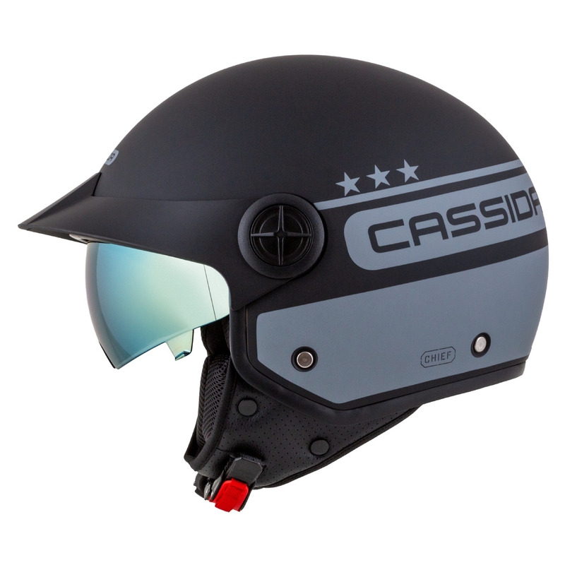 Cassida Handy Plus Chief odprta motoristična čelada sivo-črna